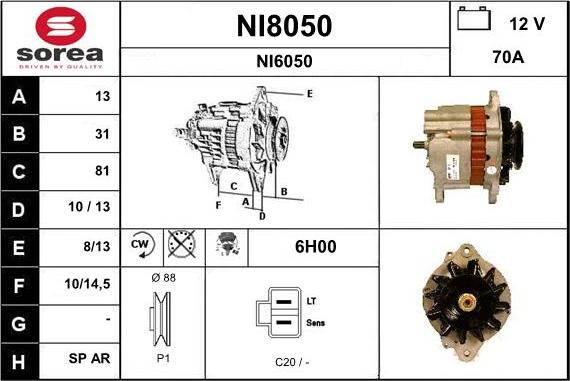 SNRA NI8050 - Alternator furqanavto.az