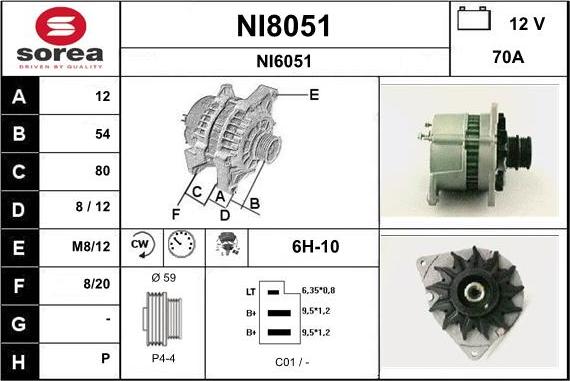 SNRA NI8051 - Alternator furqanavto.az