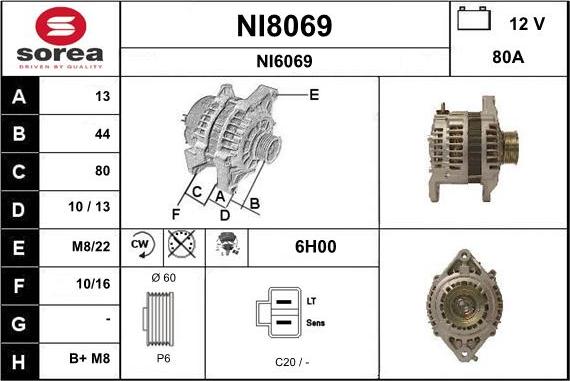 SNRA NI8069 - Alternator furqanavto.az