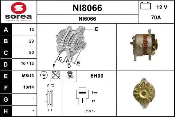 SNRA NI8066 - Alternator furqanavto.az
