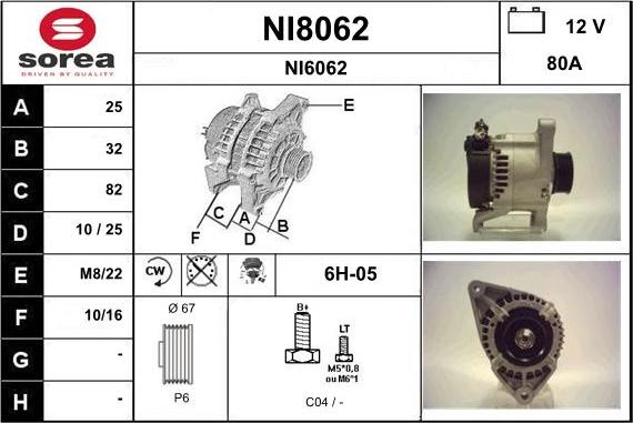 SNRA NI8062 - Alternator furqanavto.az