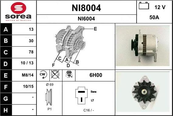 SNRA NI8004 - Alternator furqanavto.az