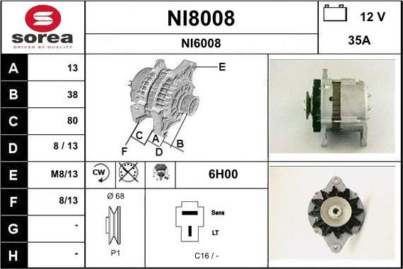 SNRA NI8008 - Alternator furqanavto.az