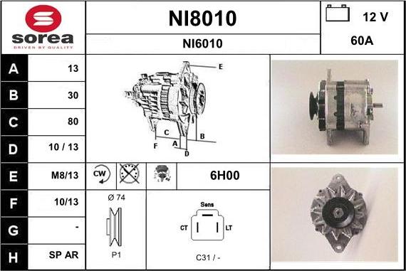 SNRA NI8010 - Alternator furqanavto.az