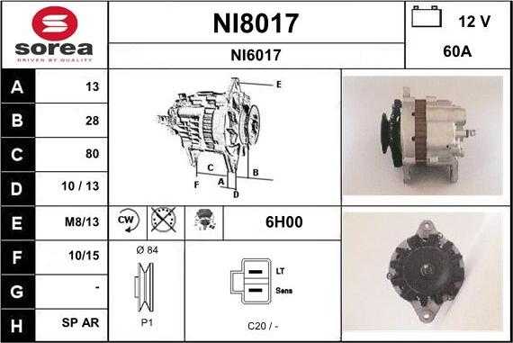 SNRA NI8017 - Alternator furqanavto.az