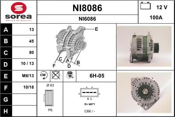 SNRA NI8086 - Alternator furqanavto.az