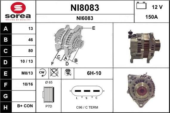 SNRA NI8083 - Alternator furqanavto.az