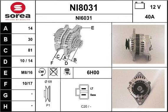 SNRA NI8031 - Alternator furqanavto.az