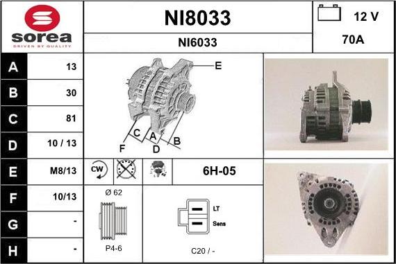 SNRA NI8033 - Alternator furqanavto.az