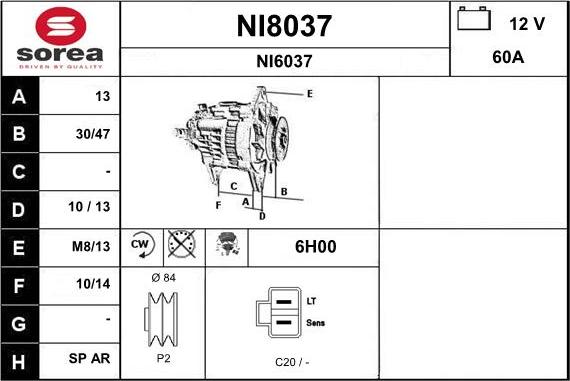 SNRA NI8037 - Alternator furqanavto.az