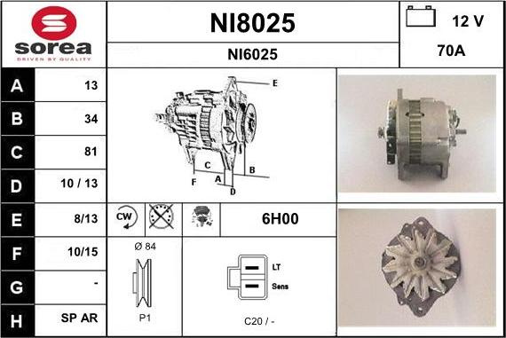 SNRA NI8025 - Alternator furqanavto.az