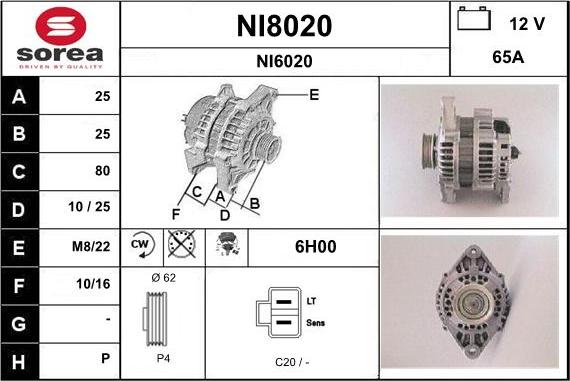 SNRA NI8020 - Alternator furqanavto.az