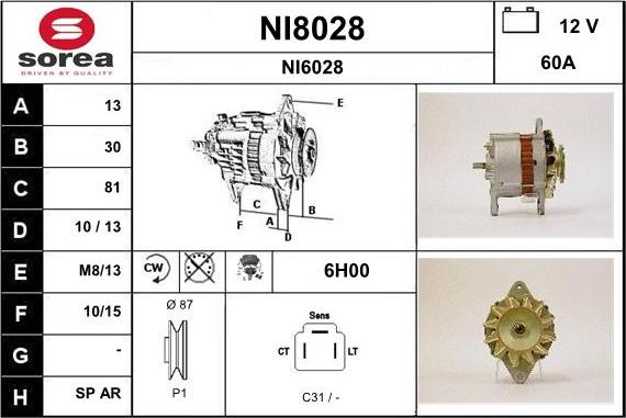 SNRA NI8028 - Alternator furqanavto.az