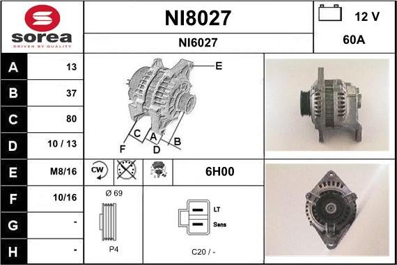 SNRA NI8027 - Alternator furqanavto.az