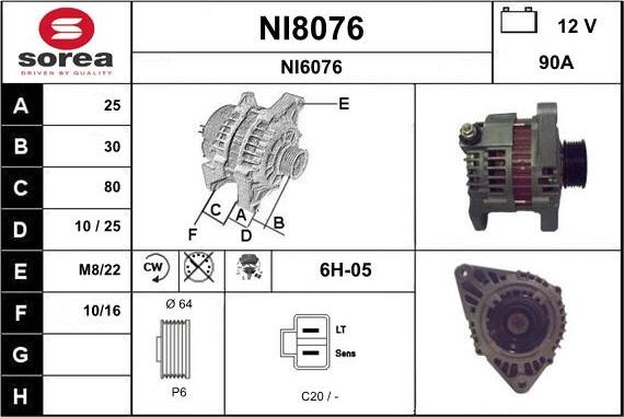 SNRA NI8076 - Alternator furqanavto.az