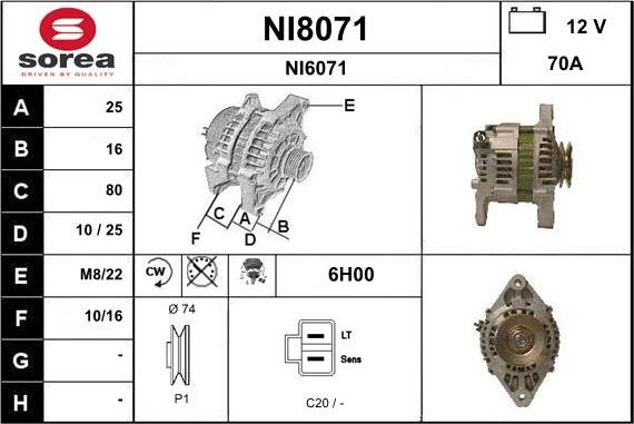 SNRA NI8071 - Alternator furqanavto.az