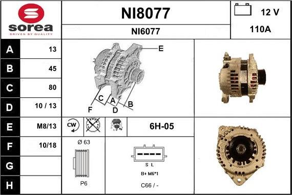 SNRA NI8077 - Alternator furqanavto.az