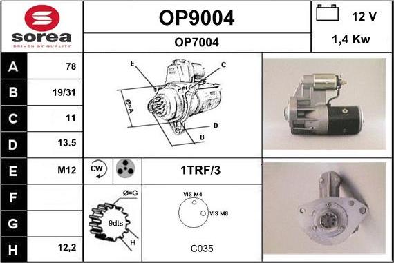 SNRA OP9004 - Başlanğıc furqanavto.az