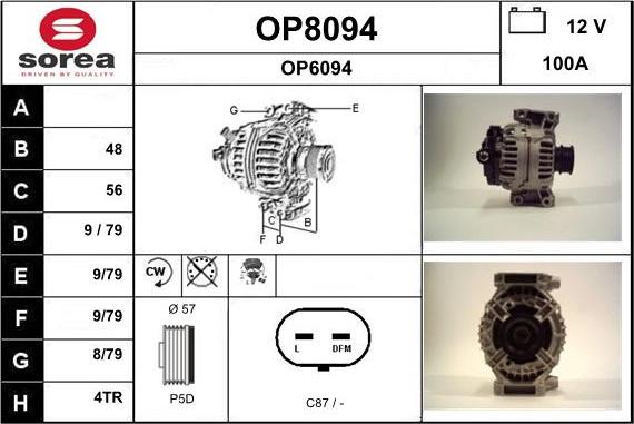 SNRA OP8094 - Alternator furqanavto.az