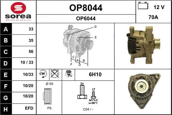 SNRA OP8044 - Alternator furqanavto.az