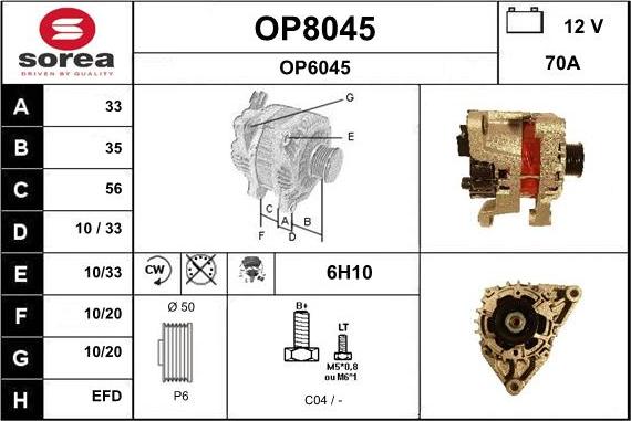 SNRA OP8045 - Alternator furqanavto.az