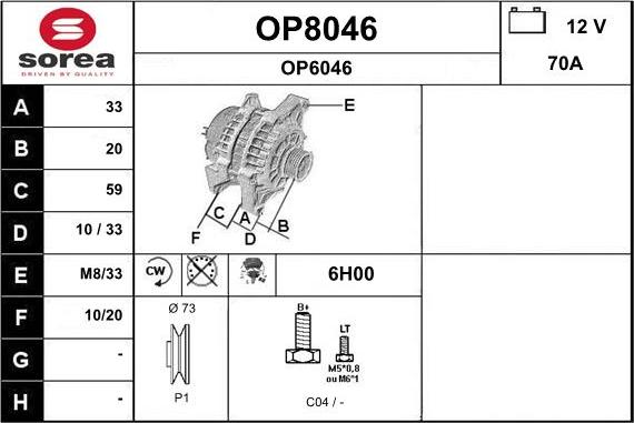 SNRA OP8046 - Alternator furqanavto.az