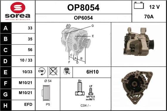 SNRA OP8054 - Alternator furqanavto.az