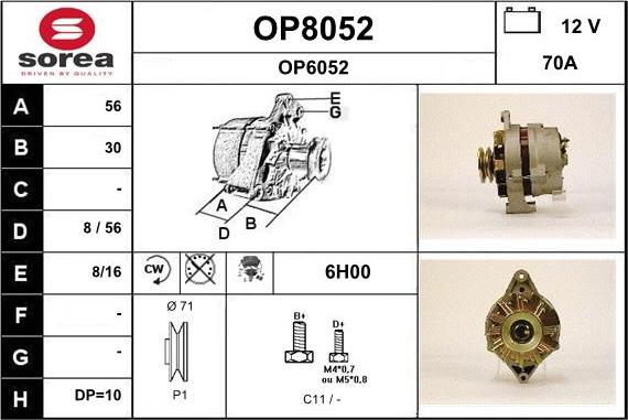 SNRA OP8052 - Alternator furqanavto.az