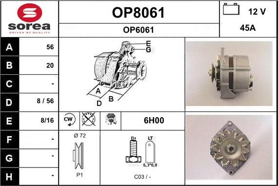 SNRA OP8061 - Alternator furqanavto.az