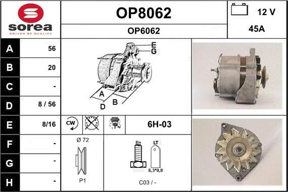 SNRA OP8062 - Alternator furqanavto.az