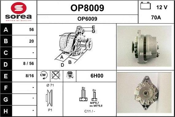 SNRA OP8009 - Alternator furqanavto.az