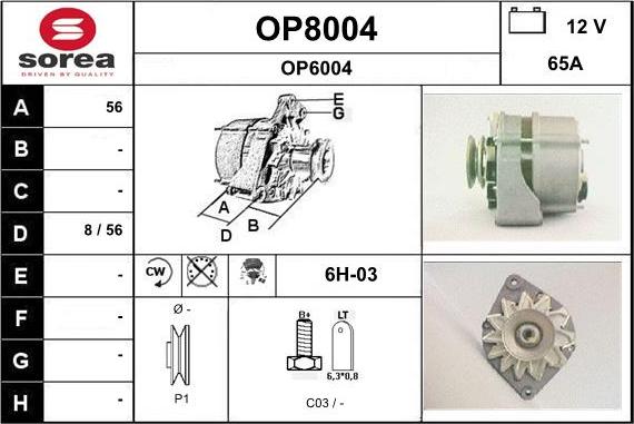 SNRA OP8004 - Alternator furqanavto.az