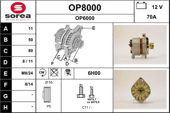 SNRA OP8000 - Alternator furqanavto.az