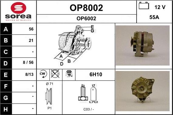 SNRA OP8002 - Alternator furqanavto.az