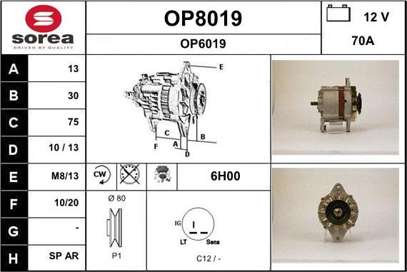 SNRA OP8019 - Alternator furqanavto.az