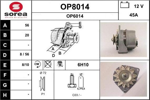 SNRA OP8014 - Alternator furqanavto.az