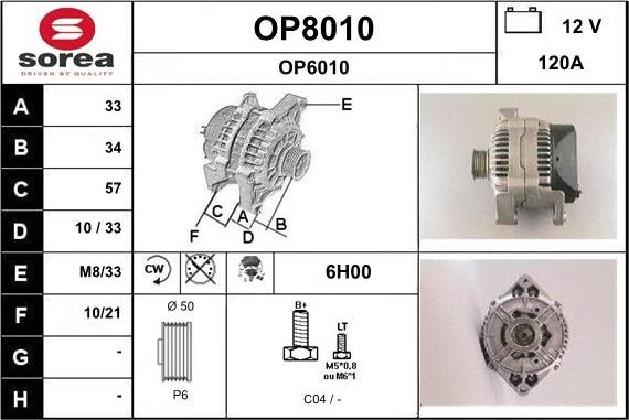 SNRA OP8010 - Alternator furqanavto.az