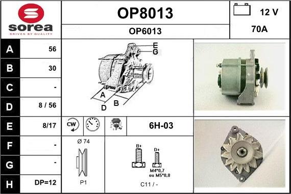 SNRA OP8013 - Alternator furqanavto.az