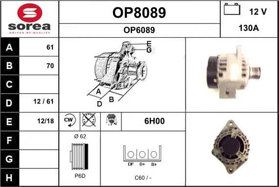 SNRA OP8089 - Alternator furqanavto.az