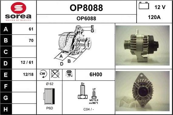 SNRA OP8088 - Alternator furqanavto.az