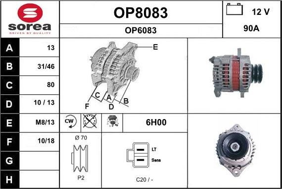 SNRA OP8083 - Alternator furqanavto.az