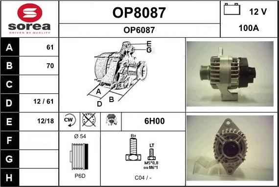 SNRA OP8087 - Alternator furqanavto.az