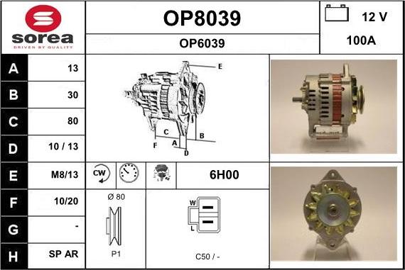 SNRA OP8039 - Alternator furqanavto.az
