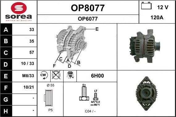 SNRA OP8077 - Alternator furqanavto.az