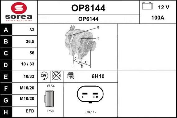 SNRA OP8144 - Alternator furqanavto.az