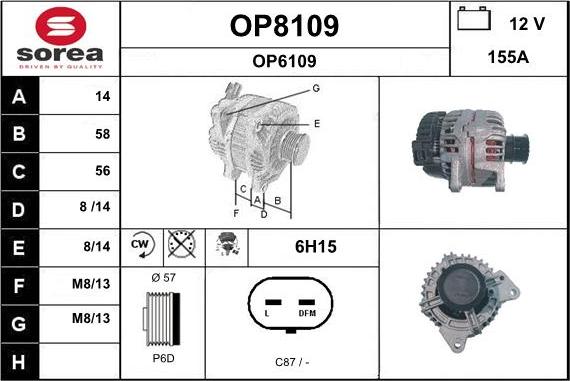 SNRA OP8109 - Alternator furqanavto.az