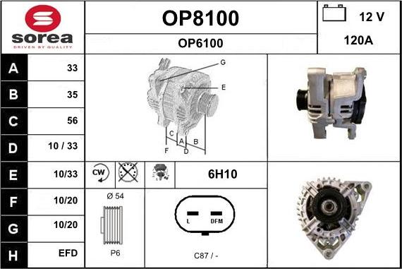 SNRA OP8100 - Alternator furqanavto.az