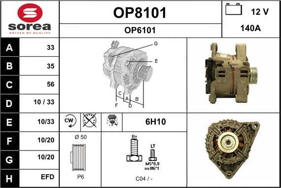 SNRA OP8101 - Alternator furqanavto.az