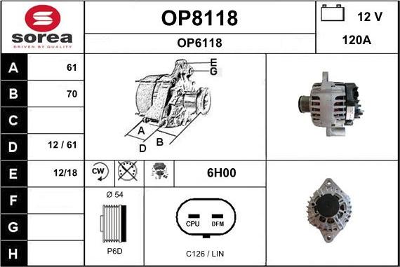 SNRA OP8118 - Alternator furqanavto.az