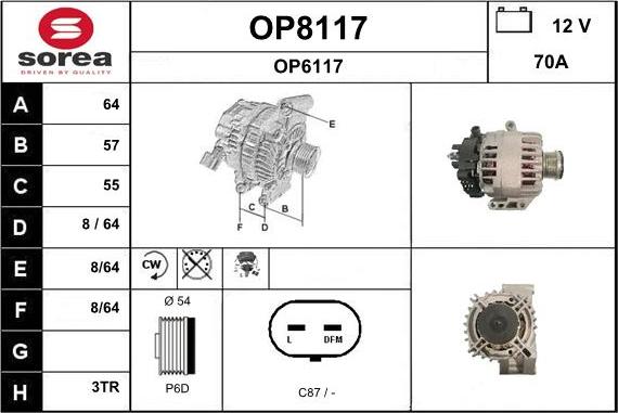 SNRA OP8117 - Alternator furqanavto.az